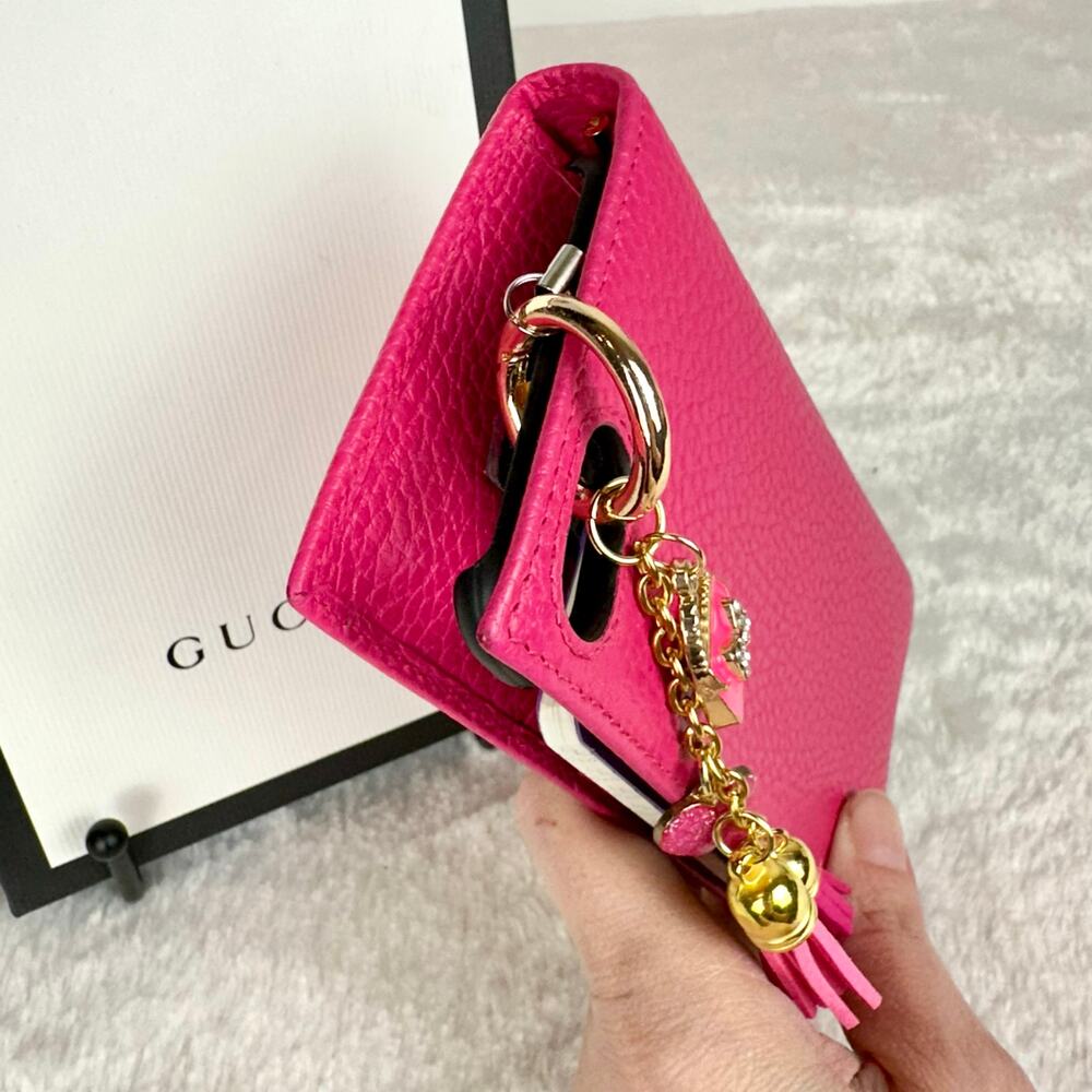 Gucci GG Marmont hot pink leather phone case convert to note pad! NEW! GIFT!! - Picture 5 of 16